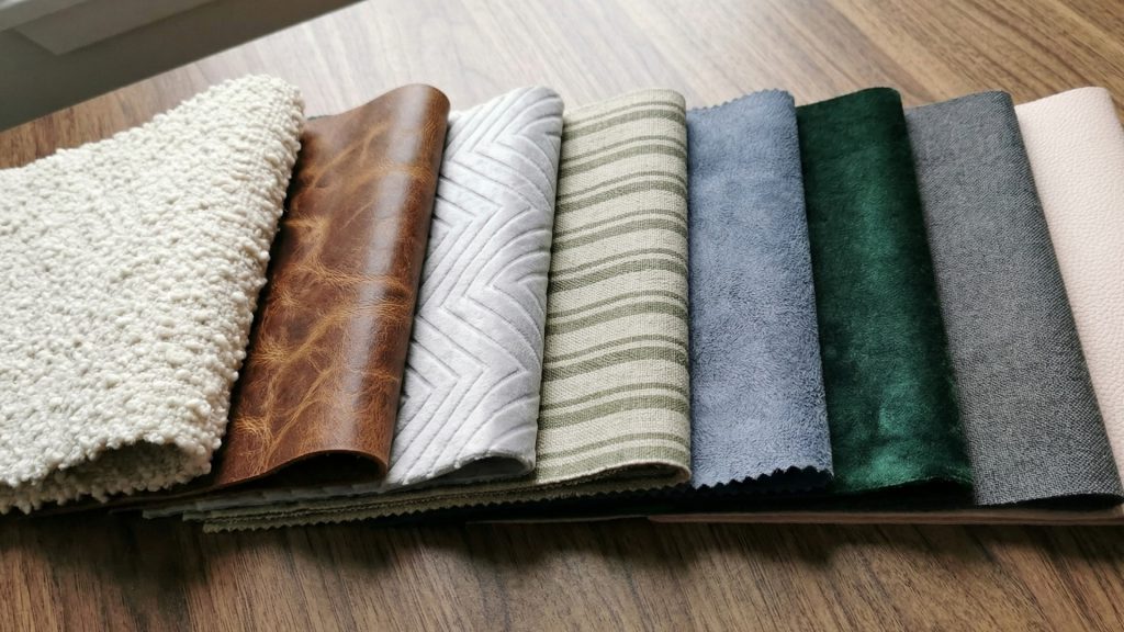 Adorn Croft's material swatches with various colors and textures.