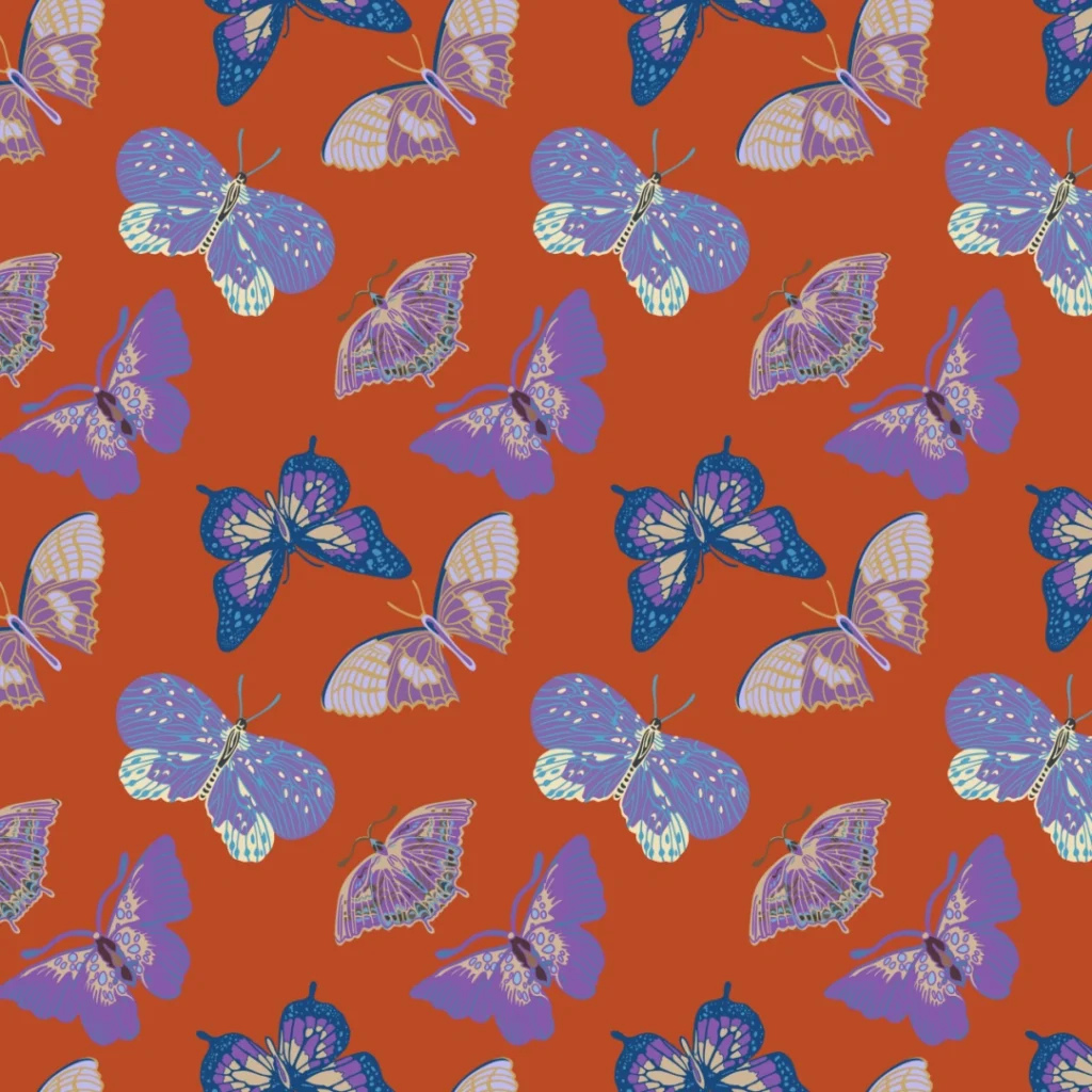 Fabric - Digital Print Velvet - Butterflies