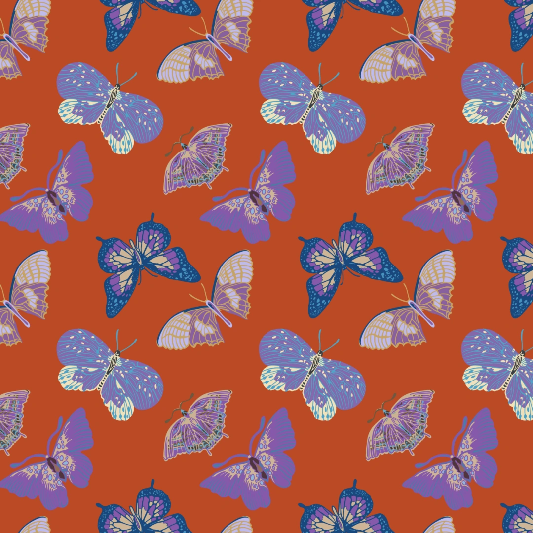 Fabric - Digital Print Velvet - Butterflies