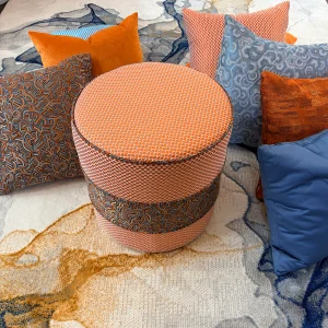 French Daybed Sofa : Orange Couch Ottoman
