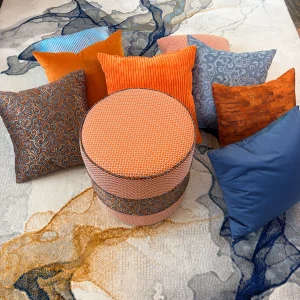 French Daybed Sofa : Orange Couch Ottoman
