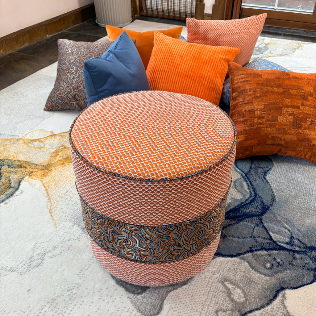 French Daybed Sofa : Orange Couch Ottoman