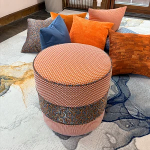 French Daybed Sofa : Orange Couch Ottoman