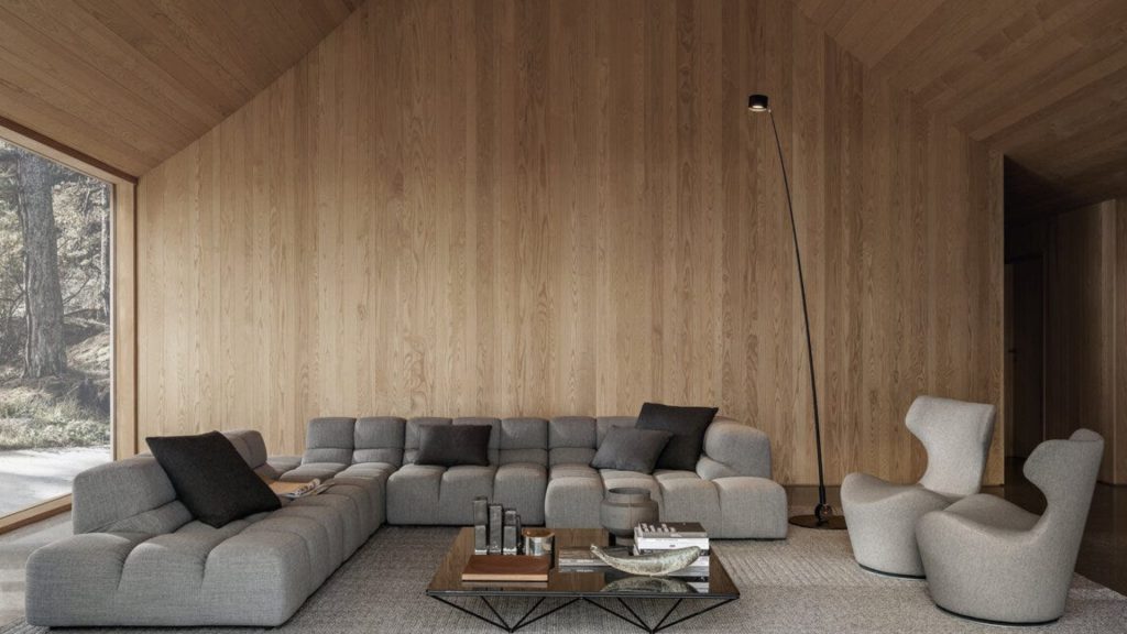 B&B Italia's sectional sofa in a living room.