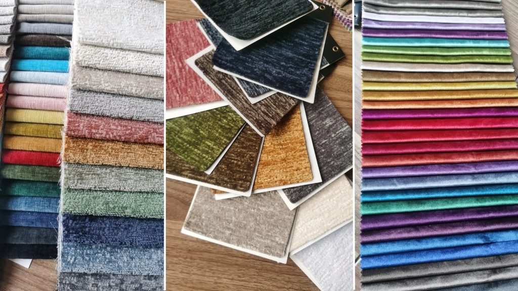 Fabric swathces for Adorn Croft's Camaleonda Sofa set.