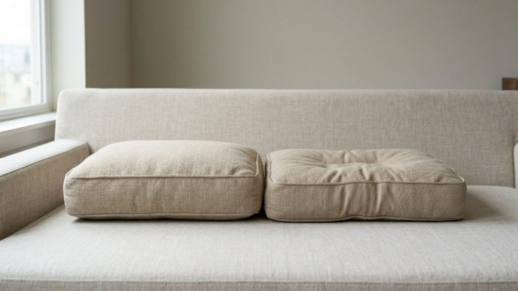 Comparison of a dense and firm cushion.
