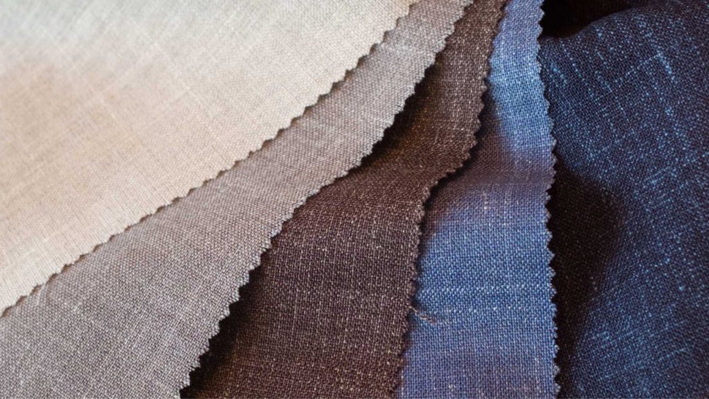 Four swatches of kid-friendly sofa fabrics.