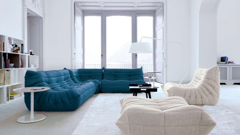 Ligne Roset's Togo sectional in a living room.