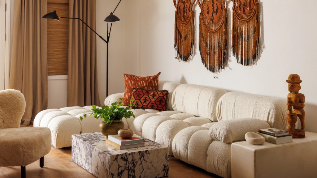 Manhattan Home Design's Mario Bellini Sofa in a living room.