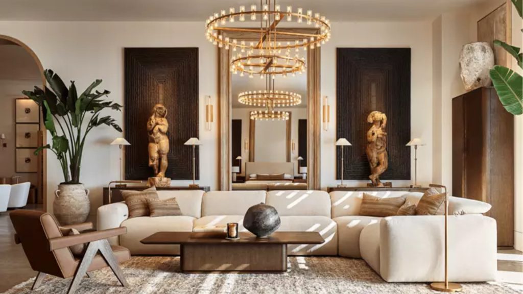 RH's L-sectional sofa in a grand room.