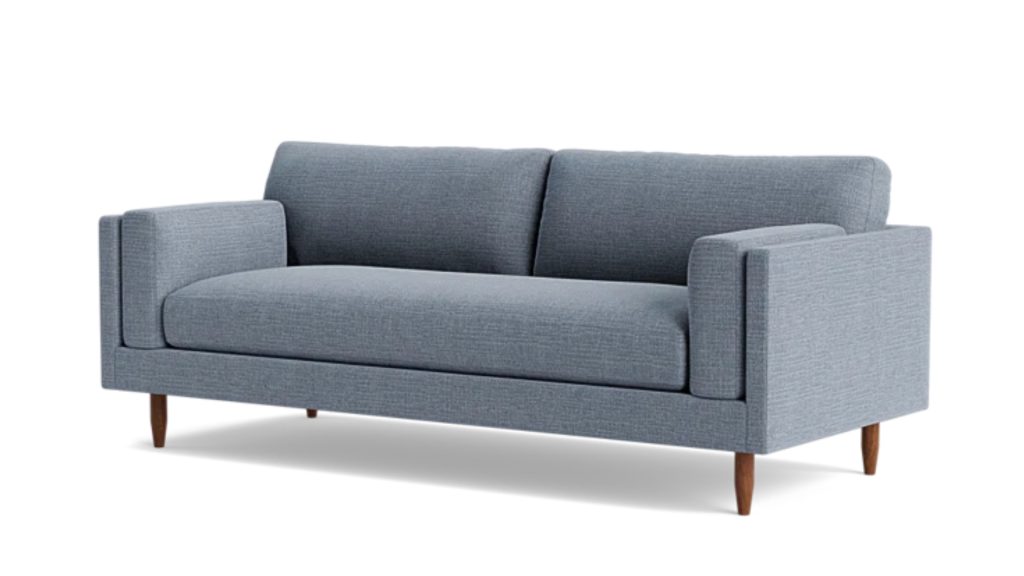 BenchMade Modern's Skinny Fat Sofa in light blue fabric