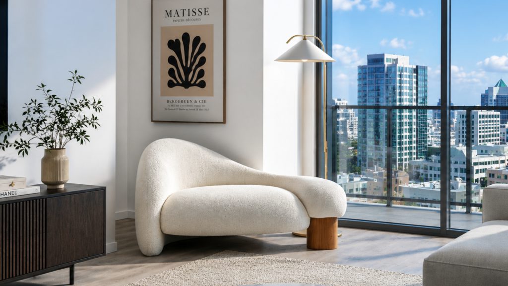 Compact Raphael armchair in a luxury apartment