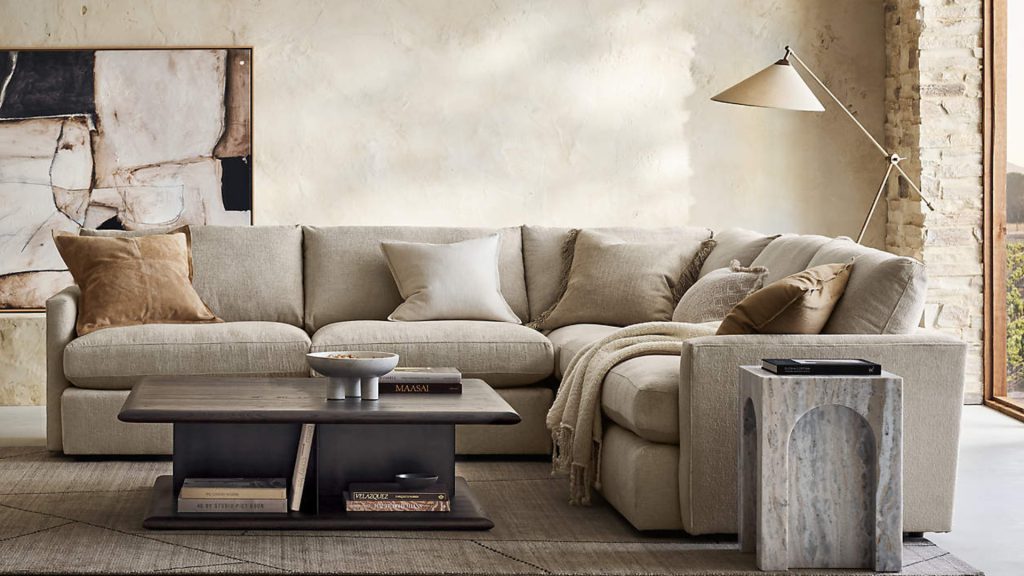 Crate & Barrel's Lounge Deep Sofa in a living room.