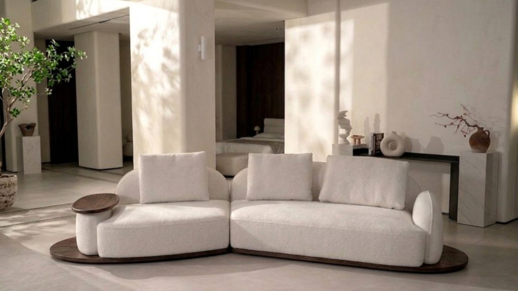 Adorn Croft's Elara Curved Sectional in a living room.