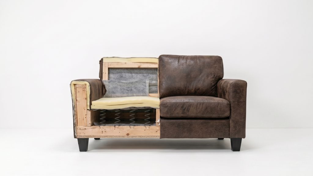 Anatomy of a low quality leather sofa.