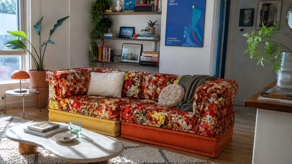 Adorn Croft's Paul Colorful Sofa in a apartment living room