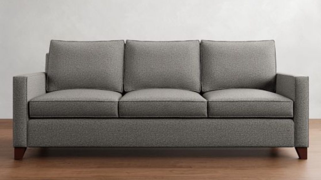 Pottery Barn's Cameron Sofa in grey upholstery