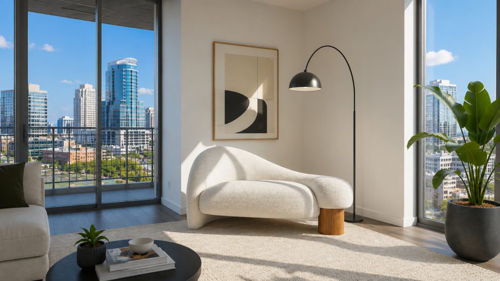 Adorn Croft's Raphael Armchair in a modern living room