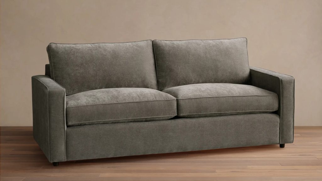 Arhaus Filmore sofa in Crypton performance fabric with a squared-arm silhouette