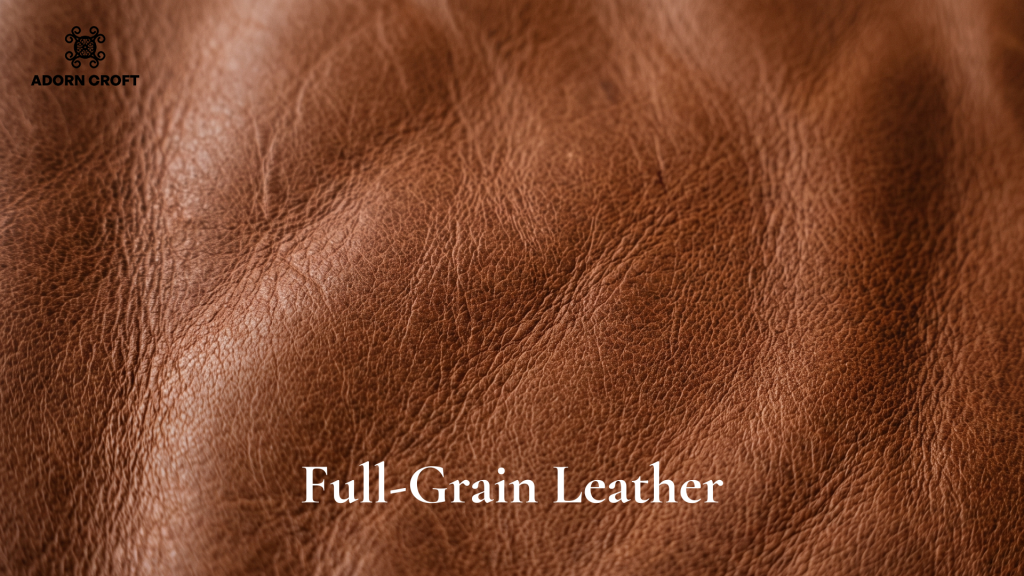 Close-up of full-grain leather texture
