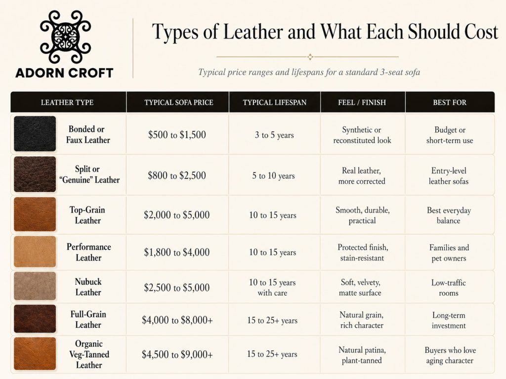leather sofa cost
