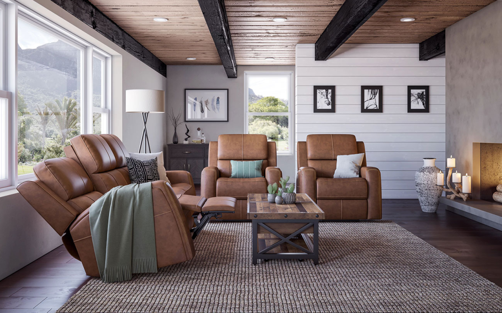 Flexsteel leather sofa