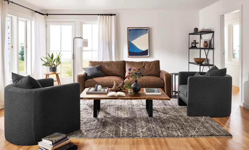 room and board leather sofas
