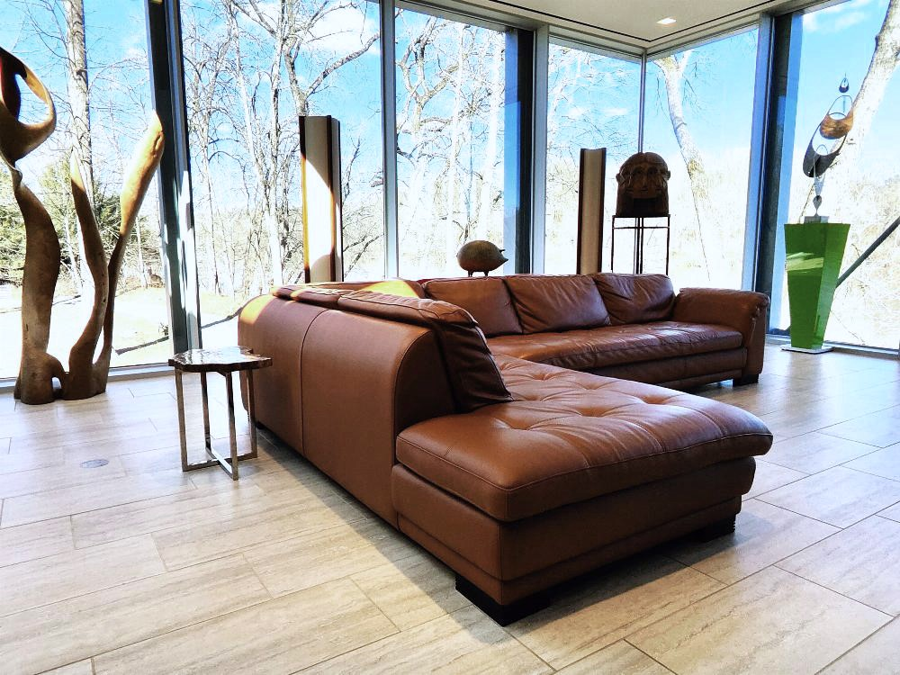 Roche bobois leather sofa