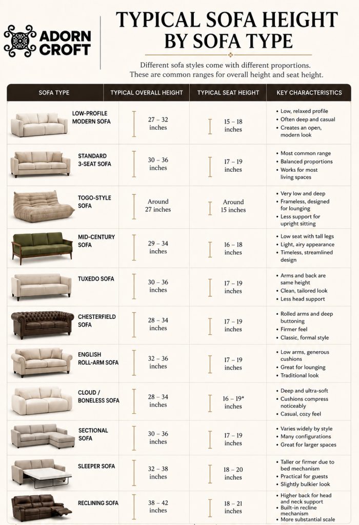 sofa height