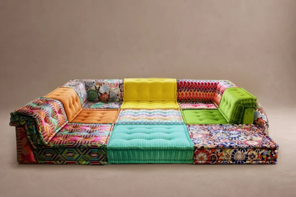 Adorn Croft's Ben colorful sofa with colorful upholstery