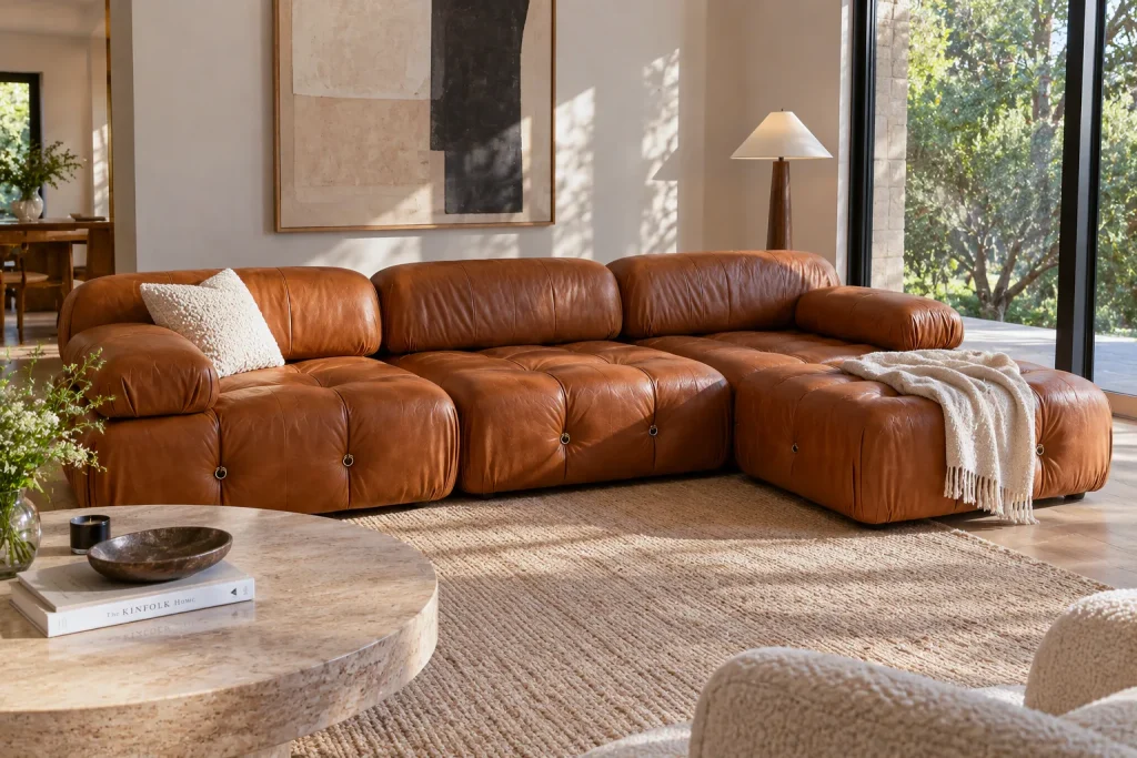 Top-Grain Leather Sofa vs. Full-Grain Leather Sofa